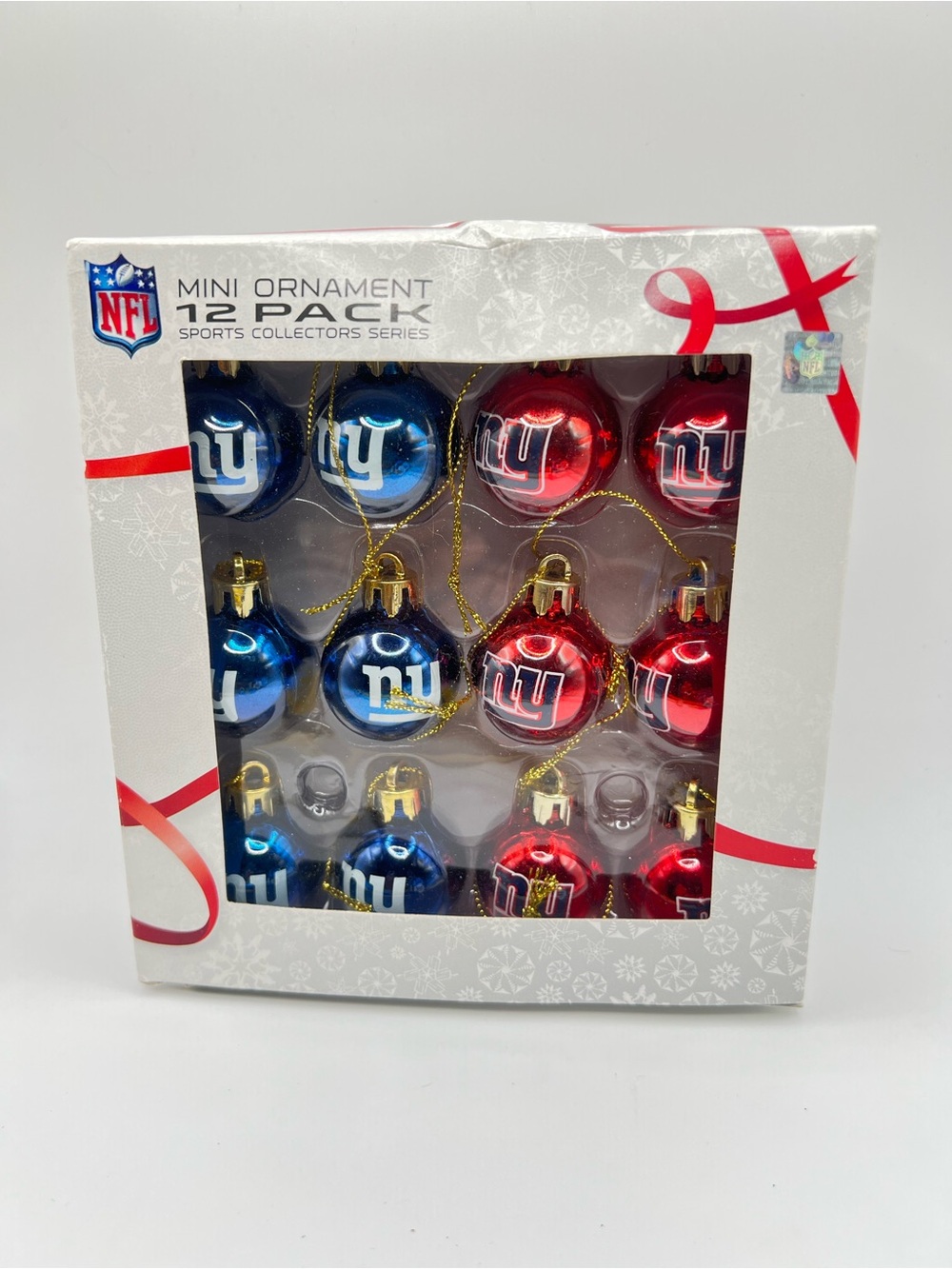 NFL New York Giants Red and Blue Mini Ornament Set